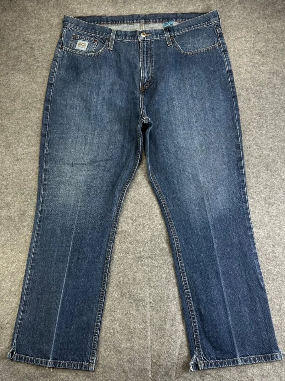 Cinch Up Carter Bootcut Jeans Mens 40x30 Blue Denim Relaxed Cowboy Pant Leg Slit